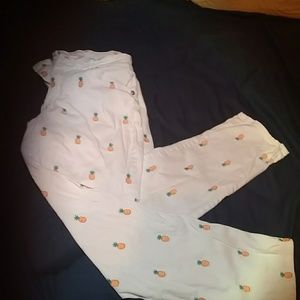 Crown and ivy pinaple print pants